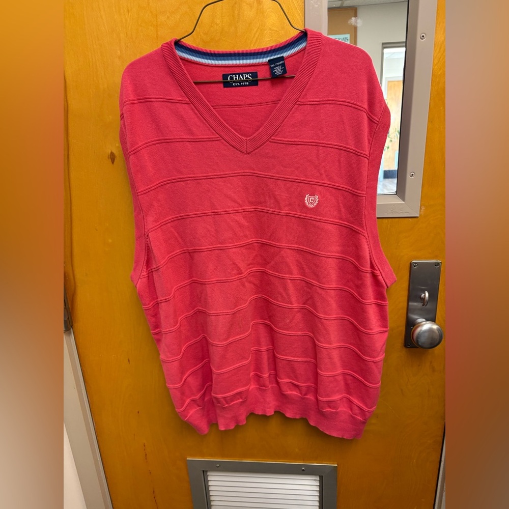 Chaps Coral V-Neck Men's Sweater